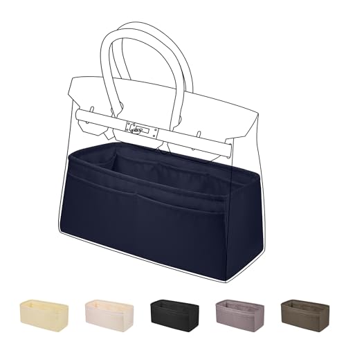 DGAZ Purse Organizer Silky Smooth Fits Birkin 20/25/30/35/40/45/50 Bags,Silk,Luxury Handbag Tote in Bag Shapers, Women(Blue nuit,BK25) by DGAZ - Used condition - US$50.49