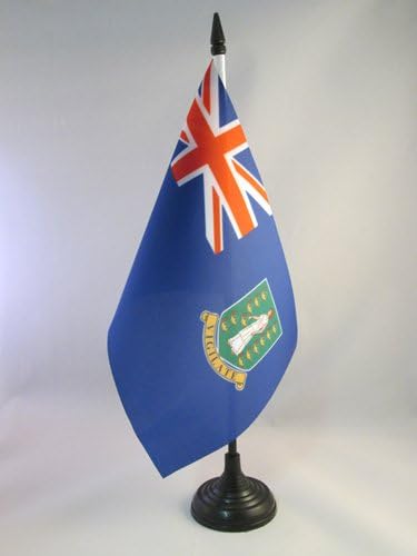 AZ FLAG British Virgin Islands Table Flag 5'' x 8'', Virgin Islander Office Decoration 100% Polyester 21 x 14 cm