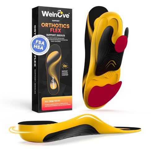 Image of Plantar Fasciitis Insoles for Heel Pain Men Women High Arch Support - Orthotic Shoe Inserts - Boot Work Shoe Insole for Achilles Tendonitis, Heel Spur -S