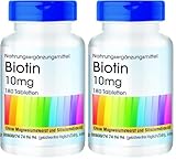 Fair & Pure Biotin 10 mg, 180 Tabletten, schluckfreundlich, hochdosiert, Nahrungsergänzungsmittel vegan ohne Magnesiumstearat, in Deutschland hergestellt (Packung mit 2)