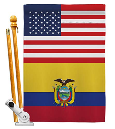 World Cup Ecuador US Friendship Flag Banner Room Wall Art Flag Poles for Outside House Patio Porch Lawn Garden Stand Tapestry Yard Signs FIFA Gifts Sports Fan Trophy Soccer Game Football Made in USA