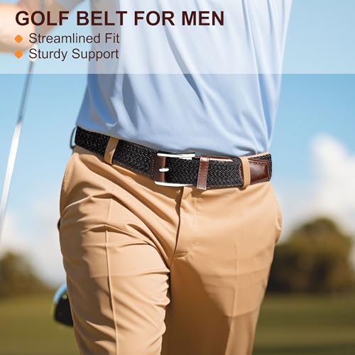 Golf Belts for Men, Mens Gifts Woven Braided Belts Mens Accessories for Golf Casual Pants Shirts Jeans2