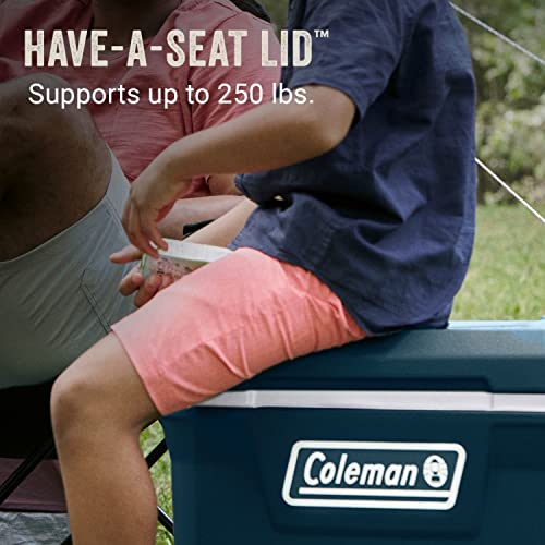 Image of Coleman Classic Series Insulated Portable Wheeled Cooler, Leak-Resistant Outdoor Hard Cooler Keeps Ice up to 5 Days, 62qt /65qt /100qt Options