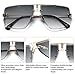 Rimless Oversized Square Sunglasses for Men Trendy Fashion Big Shades Tinted Lens Gold Metal Frameless Glasses UV400 Gray