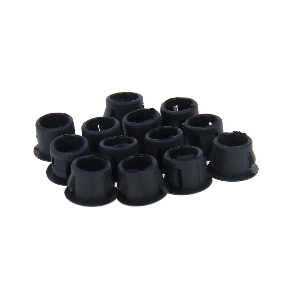 Heyiarbeit 50pcs Hole Plugs 5/16" / 8mm Nylon Plastic Round Snap in Type Locking Hole Tube Furniture Fencing Post Pipe Insert End Caps Black Tone