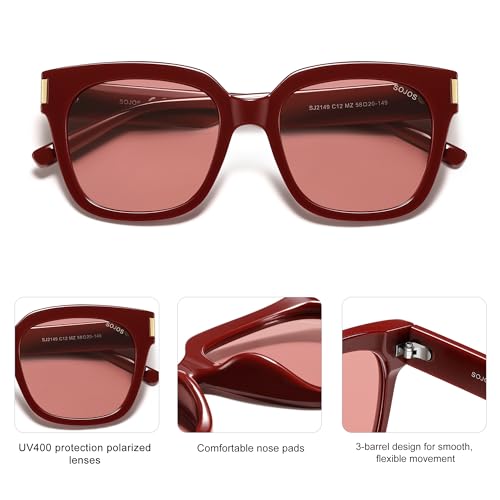 Image of SOJOS Polarized Sunglasses for Women Men Trendy Square Large Sun Glasses SJ2149