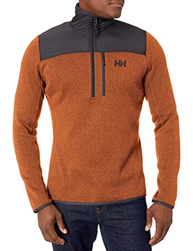 Helly Hansen Men's Varde 1/2 Zip Knitted Fleece Pullover Jacket, 283 Marmalade, Large