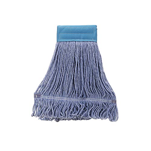 Yocada Looped-End String Wet Mop Heavy Duty Cotton Mop Commercial Industrial Grade Telescopic Iron Pole Jaw Clamp Floor Cleaning 55.1" #TOP6