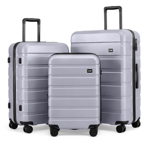 Coolife Luggage Set, Lightweight Durable Hardshell, 3 piece, Apple Green