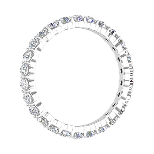 FINEROCK 1 Carat Prong Set Round Shape Natural Diamond Eternity Ring Womens Band in 14K Gold (I1-I2 Clarity)2
