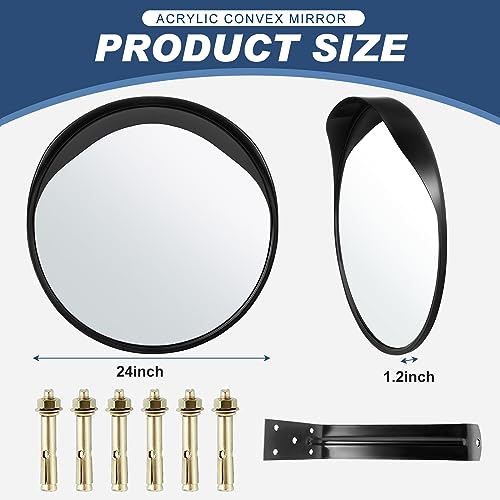 image for Maitys 2 Pcs Convex Mirror Acrylic Safety Security Traffic Garage Corn