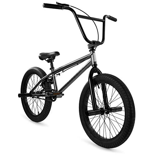 Elite BMX Bicycle 20” & 16' Freestyle Bike - Stealth and Peewee Model (Stealth Gunmetal, 20')