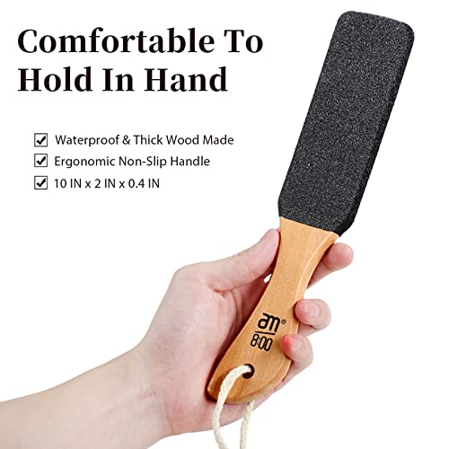 Pumice Stone Foot File, 2 Pack Callus Remover For Feet With Wooden Handle, Pedicure Foot Scrubber To Remove Dead Skin, Dry, Rough, Corns Skin Scraper #TOP2