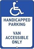 Restriction Caution Tin Sign/Handicapped Parking Van Accessible Only Metal Sign/Garage Parking Yard Aluminum Sign_8'x12'