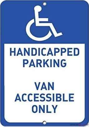 Restriction Caution Tin Sign Handicapped Parking Van Accessible Only Metal Garage Yard Aluminum 8x12 inches
