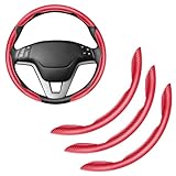 Amiss 3pcs Carbon Fiber Anti-Skid Steering Wheel Cover, Waterproof & Segmented...