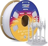 OVERTURE Filamento PLA Mármol 1.75mm, Filamento para Impresora 3D con Efecto Piedra Realista, 1kg (2.2 lbs) Carrete de Cartón, Precisión +/-0.02mm (Blanco Roca)