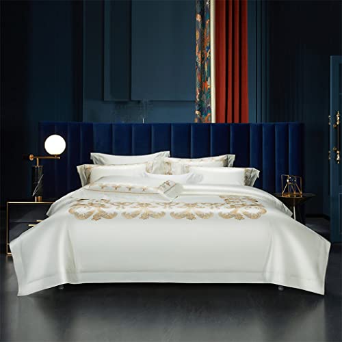 Parure de lit 4 pièces brodée pour sublimer l'ambiance de votre chambre