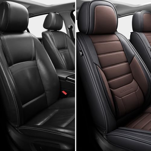 Image of MINGBRON Seat Covers, Car Seat Covers Front Seats, Car Seat Cover, Car Seat Protector Waterproof, Car Seat Cushion Nappa Leather, Brwon Seat Covers Carseat Cover Universal Fit for Most Cars