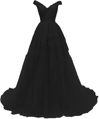 Women's Tulle Prom Dresses V Neck 