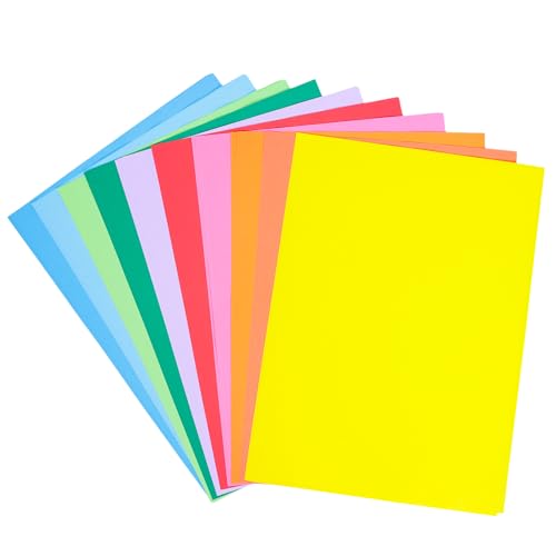 BRUSTRO Copytinta Mixed Bright Colour Craft Paper| A4 Size | 80 GSM | Pack of 40 Sheets (10 colors x 4 sheets)|Ideal for DIY Art, Origami Ideas, Printing, Stationery, Students, Professionals.
