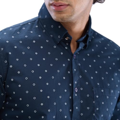 Image of Spykar Men's Slim Fit N /A Full Sleeve Printed Casual Shirts