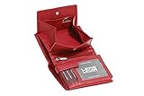 LEAS Wiener-Kombibörse mit Geheimfach Echt-Leder, Special Edition(Burgandy rot)