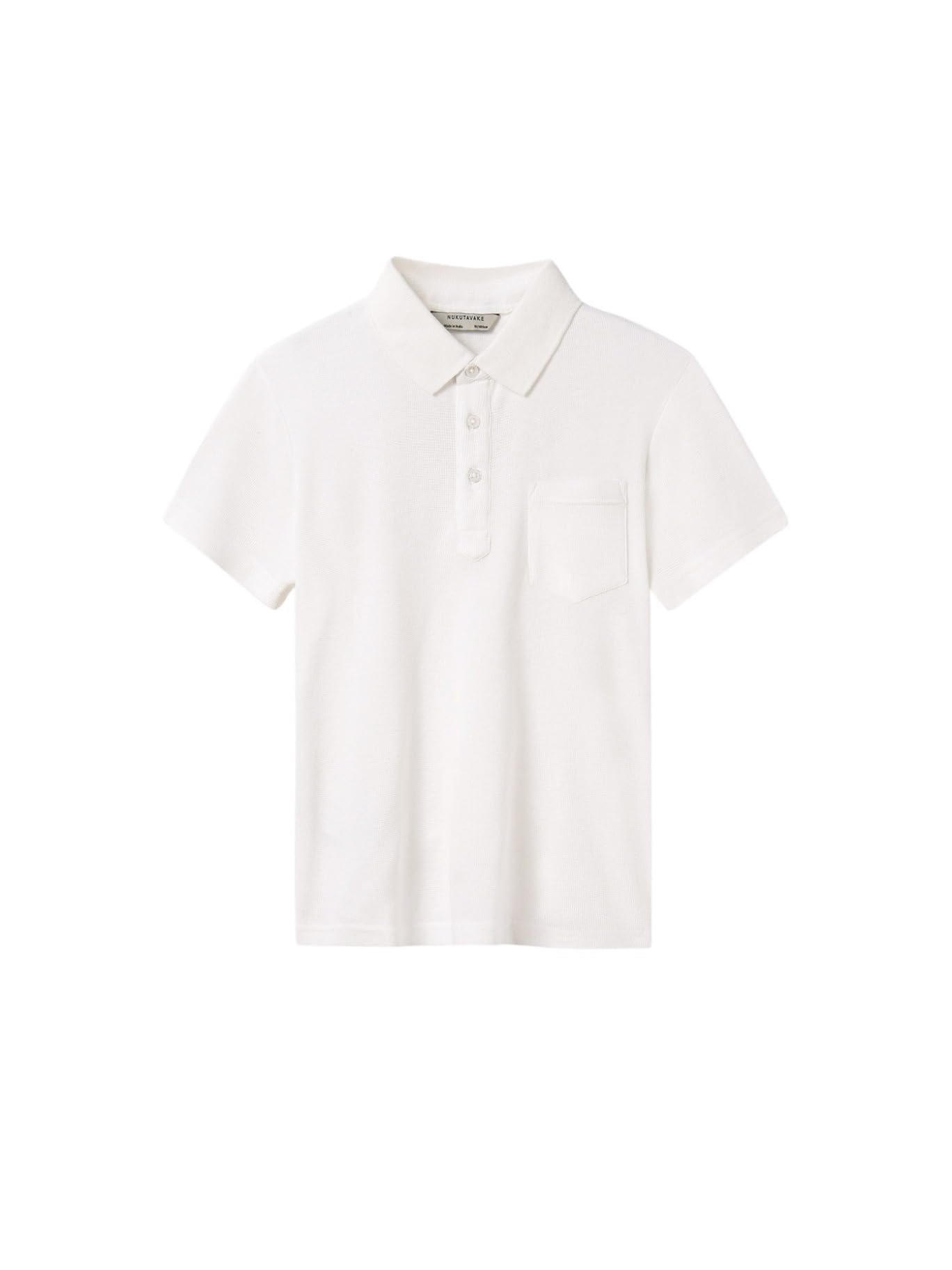 Polo blanc structuré haut de gamme garçon 140cm Nukutavake - 5