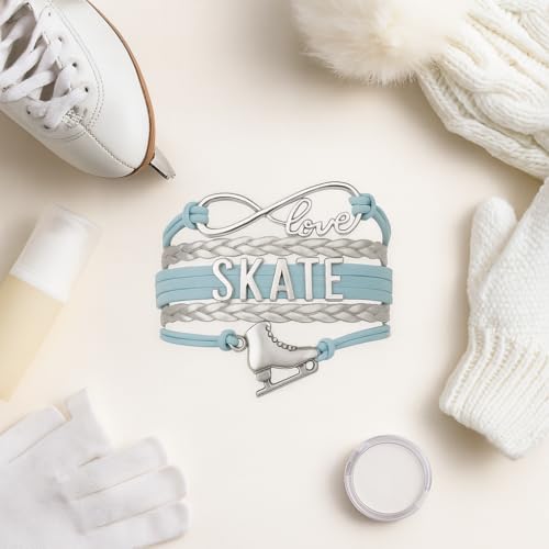 Image of Sportybella - Figure Skating Bracelet, Figure Skating Jewelry, Ice Skating Jewelry, Ice Skate Charm Bracelet - Figure Skating Gifts for Her