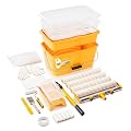 VOOMEY 28PC 18 Inch Paint Roller Kit, Paint Bucket,18" Paint Tray, 4 Inch Foam Paint Roller with 40 Inch Extension Pole,Ideal for Fast Large Area Painting Room and Small Area Detail Painting