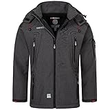 Geographical Norway Techno Softshelljacke Herren Kapuze abnehmbar, Blended Black L