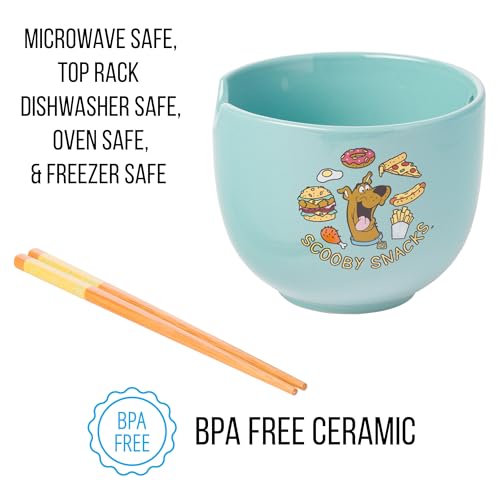 Silver Buffalo Scooby Doo Tigela de macarrão de cerâmica com padrão de alimentos Nissin Top Ramen co