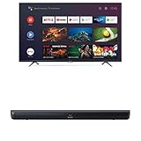 SHARP 65BL6EA Android TV 164 cm (65 Zoll) 4K Ultra HD LED Fernseher + SHARP HT-SB147 2.0 Slim-Soundbar (150 Watt) mit LED-Display und Stereo-Sound