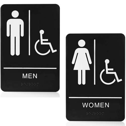 9" x 6" Self-Stick ADA Braille Men's & Women's Handicap