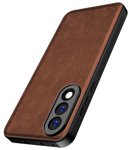 Image of Kapa Tux Leather Back Cover for OnePlus Nord 5 | Slim Shockproof Camera Protection Bumper Case (Brown)