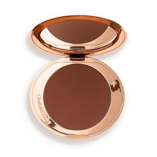 Charlotte Tilbury Airbrush Matte Bronzer - Smoothing & Blurring Powder Bronzer with an Airbrush Finish - Refillable Makeup Infused with Silky Mica & Hyaluronic Acid - 4 Deep