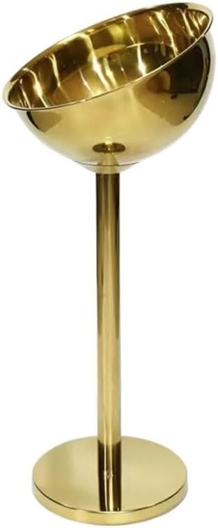 Wine Cooler Vertical Stainless Steel Champagne Bucket Thickened Outdoor Ice Wine Basin Home Party Bar Drinks Bucket(Black)