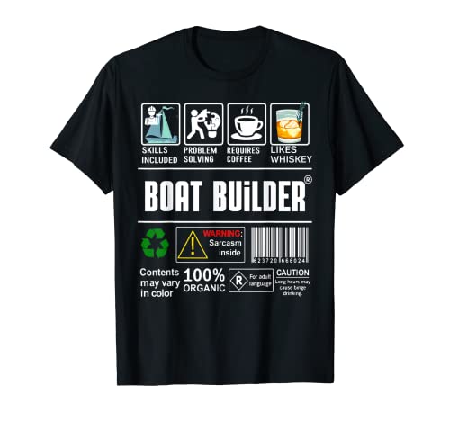 Barco Constructor Etiqueta Habilidades Resolver Café Whisky Camiseta