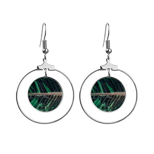 Boucles d'oreilles créoles motif feuille de bananier en métal Simpol
