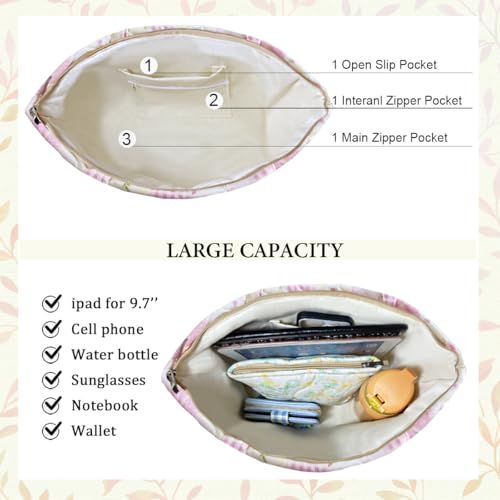 Image of Sunwel Fashion Top Zipper Floral Quilted Bag Small Tote Bag for Women
