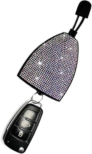 CGEAMDY Funda Protectora para Llaves De Coche, Llavero Universal De Cuero para Coche, Llavero De Cuero con Diamantes, Llavero Accesorio para Coche con Protección Total para Mujer(Color)