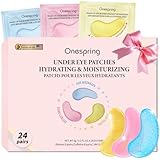 Onespring Eye Masks (24 Pairs), Caffeine, 24K Gold and 1% Retinol Under Eye Patches for Puffy Eyes, Dark Circles & Fine Lines, Eye Gels Pads for Refreshing and Revitalizing - Under Eye Skin Care