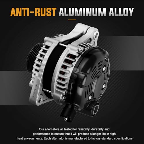 Image of New Alternator for Honda Odyssey 3.5L 2005-2007, Pilot 3.5L 2005-2008, Ridgeline 3.5L 2006-2008, for Acura MDX 3.5L 3.7L 2003-2009, RL 3.5L 2005-2008, TL 3.2L 2004-2008 3.5L 2007-2008 Replace# 11151