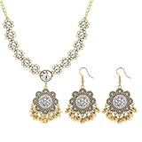 Ensemble De Bijoux Exquis: Cet Ensemble Comprend Un Superbe Collier Déclaration Et éblouissantes Boucles D’oreilles Pendues, Parfait Pour Des Occasions Spéciales Ou Un Usage Quotidien