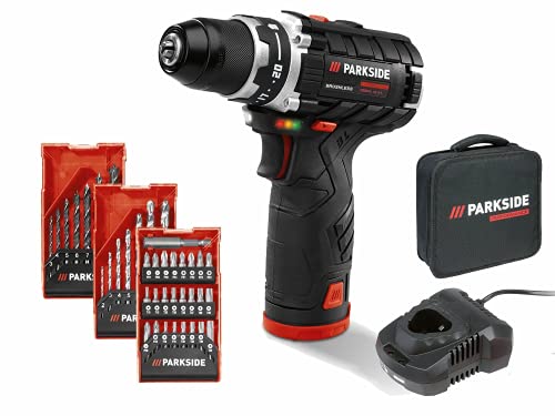 Parkside Performance Akkuschrauber PBSPA 12 + 2 Akku Ladegerät Bit Bohrer Set Tasche X 20 V Team Cover