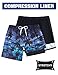 TUONROAD Mens Swim Trunks 9 Inch Inner Boxer Brief Liner Men's Coconut Tree Swimming Shorts for Men Summer Cool Bathing Suit with Drawstring Gays Funny Classic Compression Lined Swimwear L