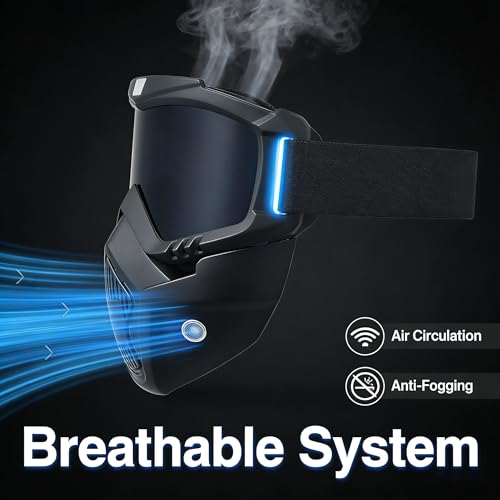 Image of Paintball Mask Anti Fog,Tactical Full Face Mask Ski Mask Goggles Detachable Adjustable,Motorcycle Riding Face Protection