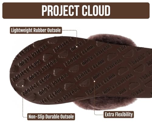 Image of Project Cloud Genuine Leather Fur-Lined Non-Slip Clog Slippers for Women | Memory Foam Insole Indoor Outdoor Mule Shoes - Comfortable House Footwear Womens Slippers - Fur-Lined Cold Weather Essentials