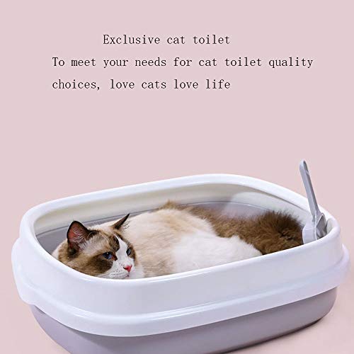 Caixa de vaso sanitário semi-incluída para gatos, à prova de ampulheta, caixa de areia destacável e