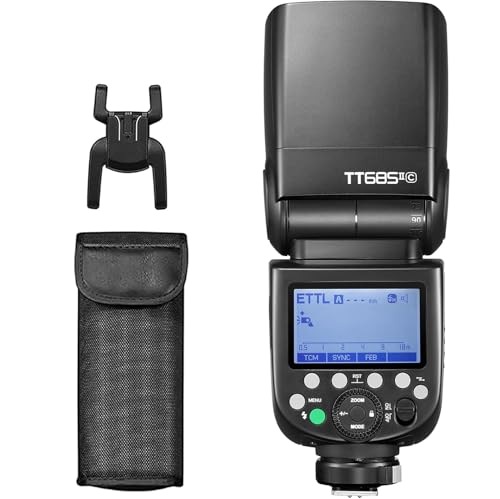 Godox TT685II-C Flash for Canon Camera Flash Speedlite, E-TTL 2.4G Wireless GN60 HSS, 2.4G Wireless X System Compatible with Canon 6D 7D 50D 60D 500D 550D 600D 650D 1000D 1100D 1DX 580EXII 5D